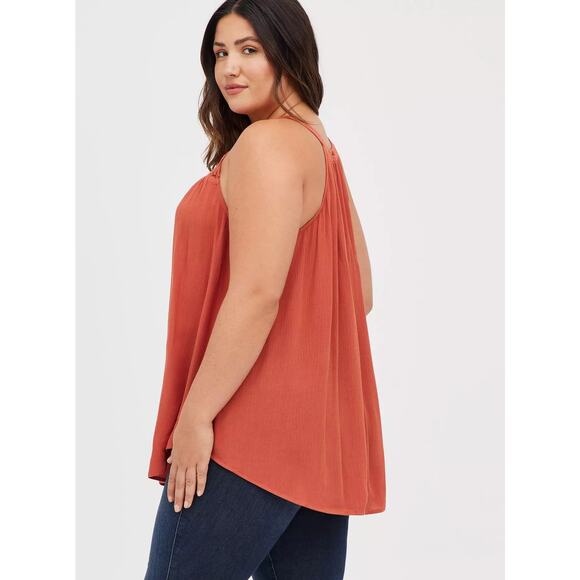 Boho Beauty: Torrid Crochet Halter Tank – Burnt Orange – Size 5X - Picture 6 of 11